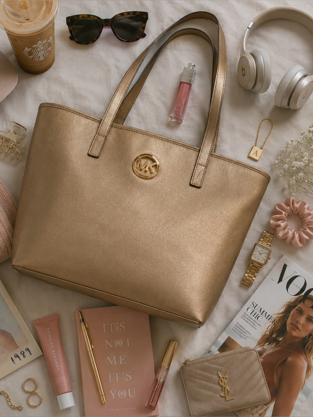Michael Kors | Gold Jet Set Tote Bag